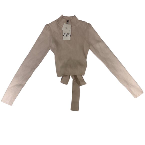 Zara Open Back Top - KNIT TOP SWEATER - Size - M - Cream - Picture 3 of 12
